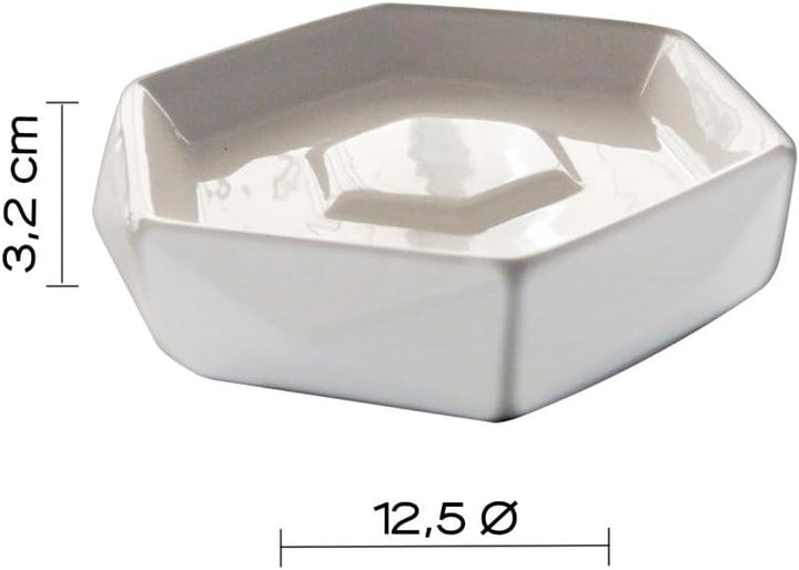Bad-Accessoires-Set 4tlg. aus weisser Keramik Weissdorn