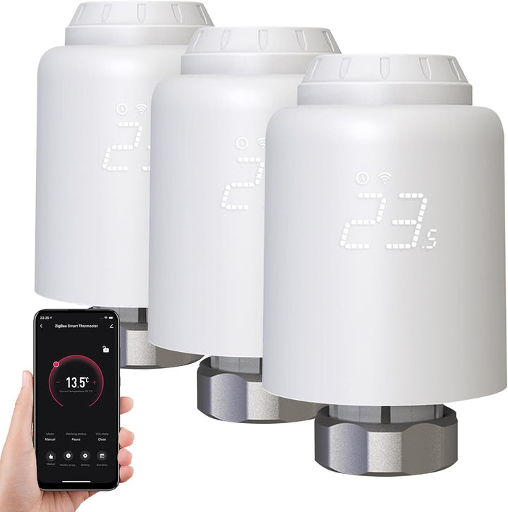 Smart Heizkörperthermostat, 3 Stück Smart Heizungsthermostat mit App-Funktion, Programmierbar Heizun