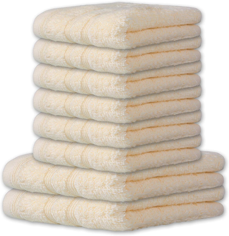 CelinaTex Capri Handtuch-Set 8teilig 6X 50 x 100 cm 2X 70 x 140 cm Creme weiss Baumwolle Frotteehand