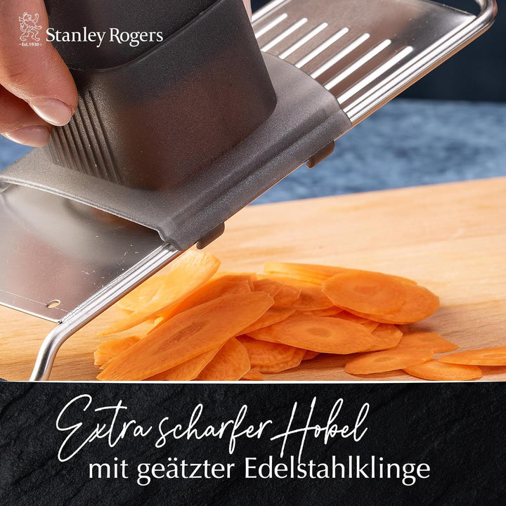 Stanley Rogers Premium Gemüsehobel – Breite Schneidfläche für optimales Hobeln von Gemüse & Mehr – H