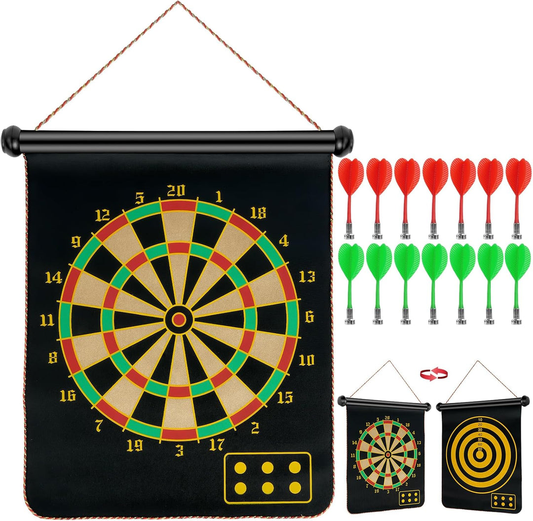 Flintronic Dartscheibe Magnetisch, Magnetisch Sichere Dartscheibe mit 14 Dartpfeilen, Dartscheibe Ju