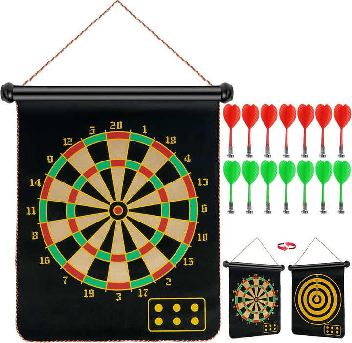 Flintronic Dartscheibe Magnetisch, Magnetisch Sichere Dartscheibe mit 14 Dartpfeilen, Dartscheibe Ju