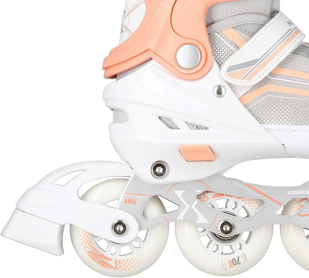 2in1 Inlineskates/Schlittschuhe Nils Extreme Lucky Weiss/Rosa ABEC7 Gr. 39-43 verstellbar