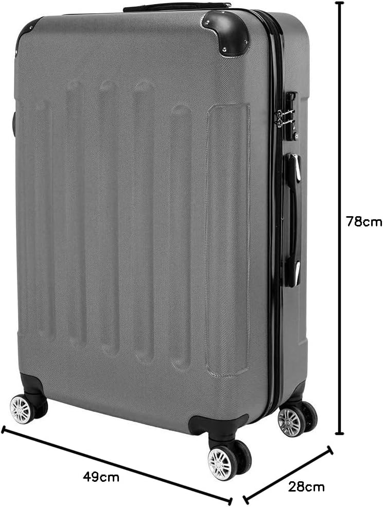LEADZM Koffer Set 3 Teilig, Reisekoffer Set, Kofferset mit 4 Rollen und Zahlenschloss, Handgepäck Ko