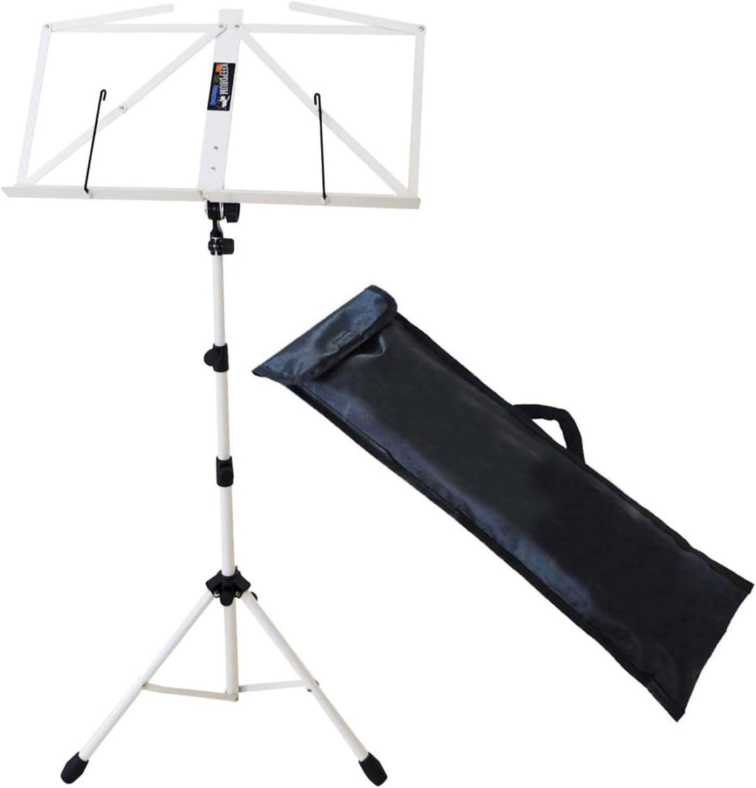 keepdrum MUS3 WH Notenstaender Weiss Notenpult + Tragetasche