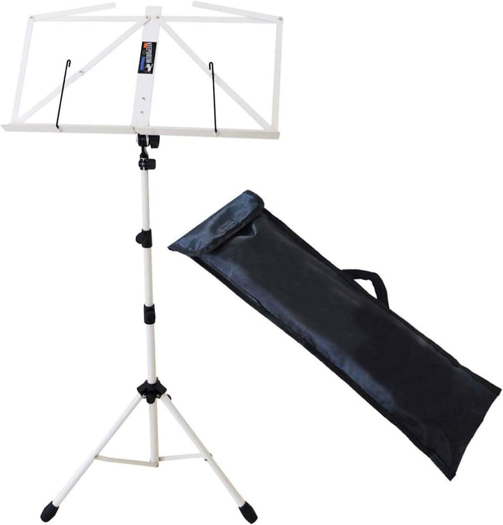 keepdrum MUS3 WH Notenstaender Weiss Notenpult + Tragetasche