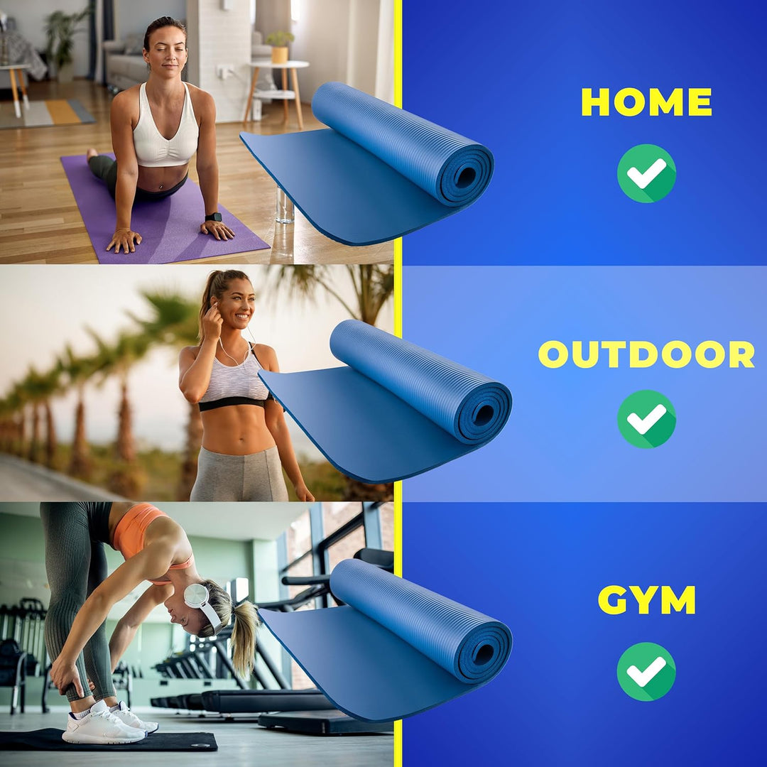 FIZYO Yogamatte 183x61x1 cm – Rutschfeste Fitness- &amp; Trainingsmatte aus NBR-Schaum – Gymnastikmatte