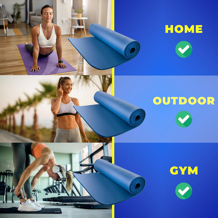 FIZYO Yogamatte 183x61x1 cm – Rutschfeste Fitness- &amp; Trainingsmatte aus NBR-Schaum – Gymnastikmatte