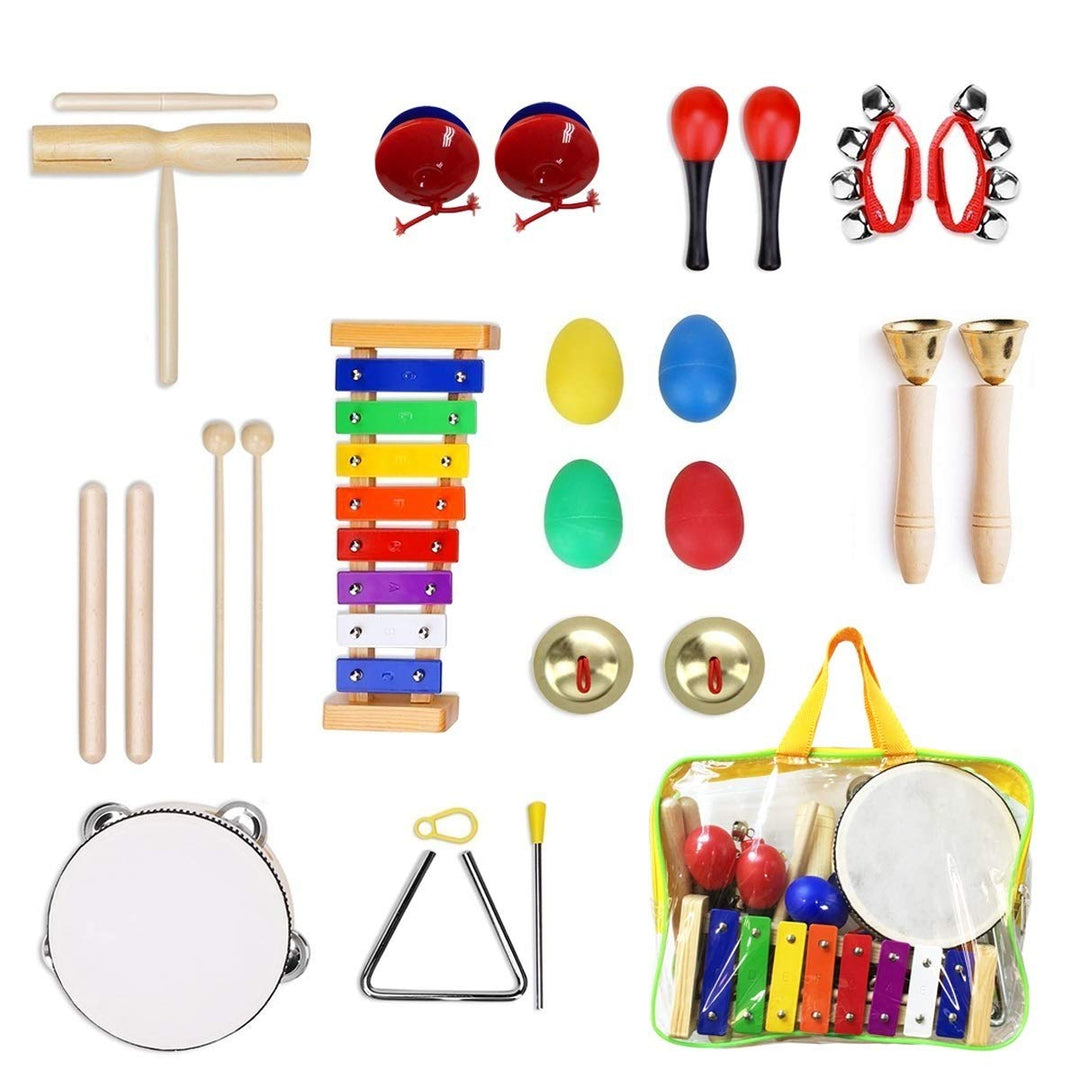 Musikinstrumente Kinder, Ulifeme 24 Stücke Holzspielzeug Musical Percussion Instrumente Set für Klei