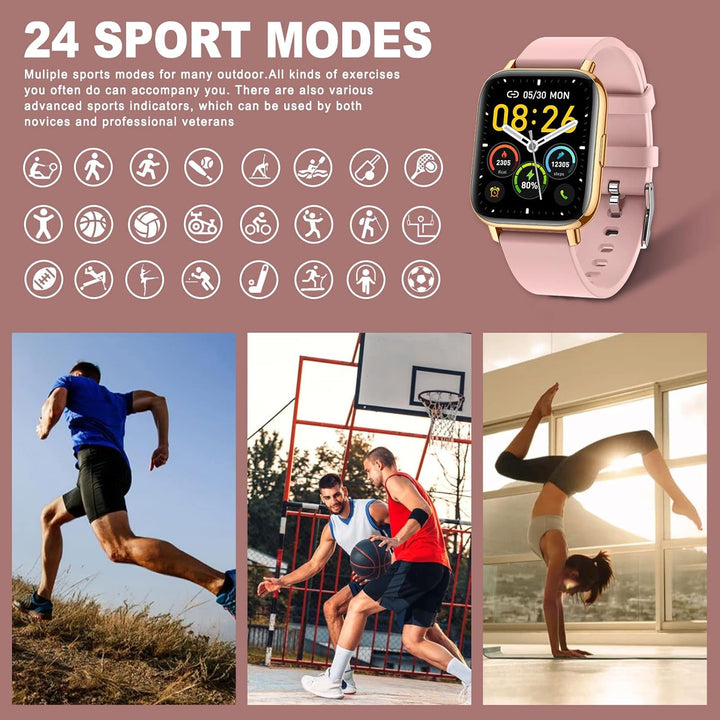 SUPBRO Smartwatch für Damen Herren Fitnessuhr mit Bluetooth Anruf 1,69" Touchscreen Fitness Tracker