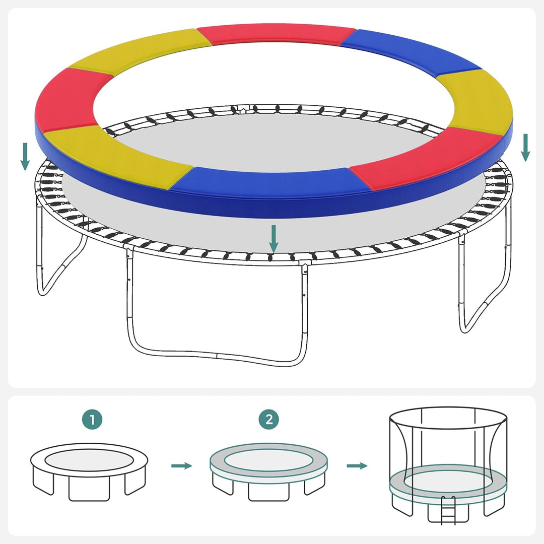SONGMICS Trampolin Randabdeckung, Ø 183 244 305 366 427 cm, Federabdeckung, Randschutz, Sicherheitsm