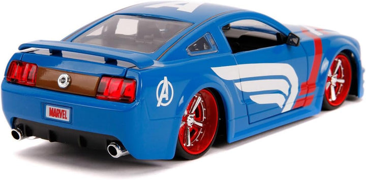 Jada Toys 253225007 Marvel, 2006 Ford Mustang GT, Spielzeugauto, Türen, Kofferraum, Motorhaube zum Ö
