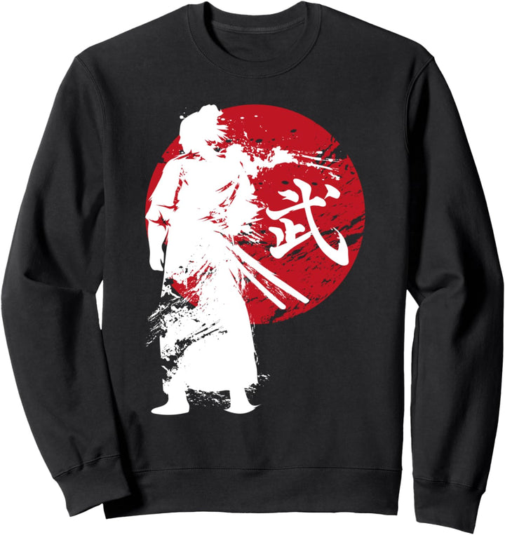 Japanischer Samurai Krieger Retro Japan Aufgehende Sonne Sweatshirt