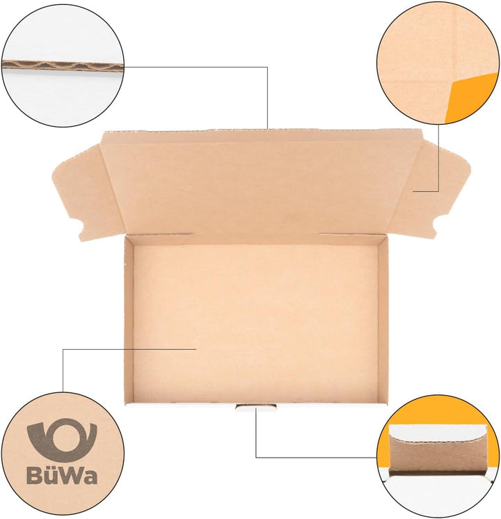 500 x Maxibriefkartons 240 x 160 x 45 mm Weiss - Marken-Qualität von OfficeKing®