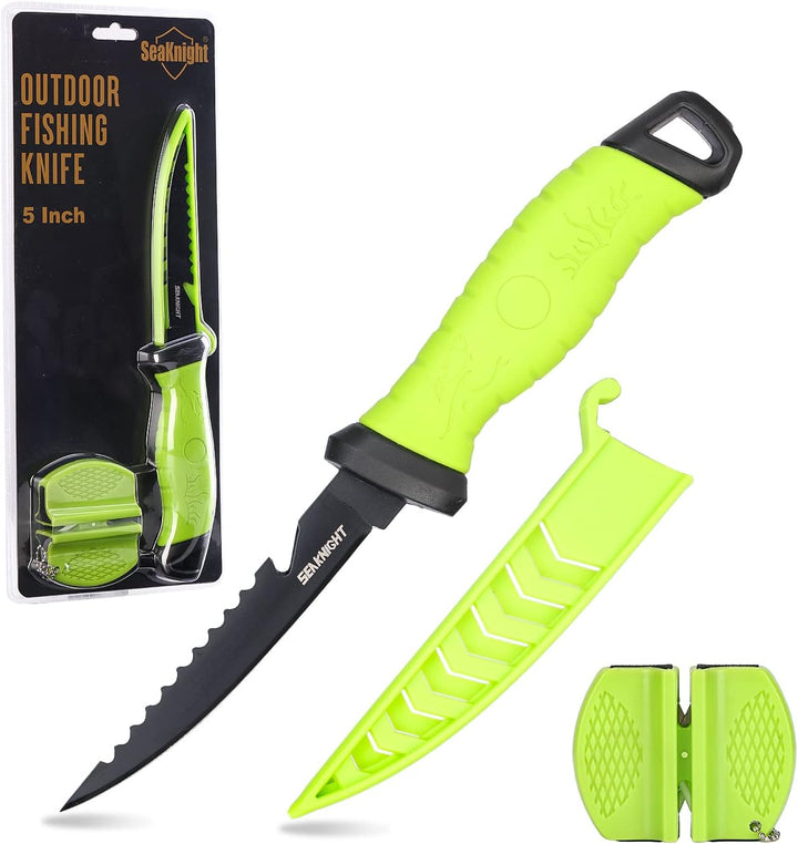 Seaknight Angelmesser 5" 7" 9" Rasiermesser scharfe Edelstahlklinge Filetmesser Rutschfester Gummigr