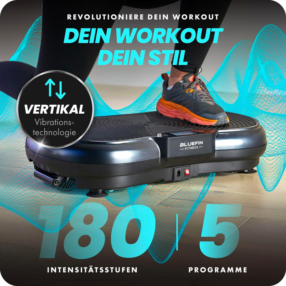 Bluefin Fitness Vibrationsplatte | Fettverbrennung, Muskelaufbau & Ganzkörpertraining | Kompaktes De