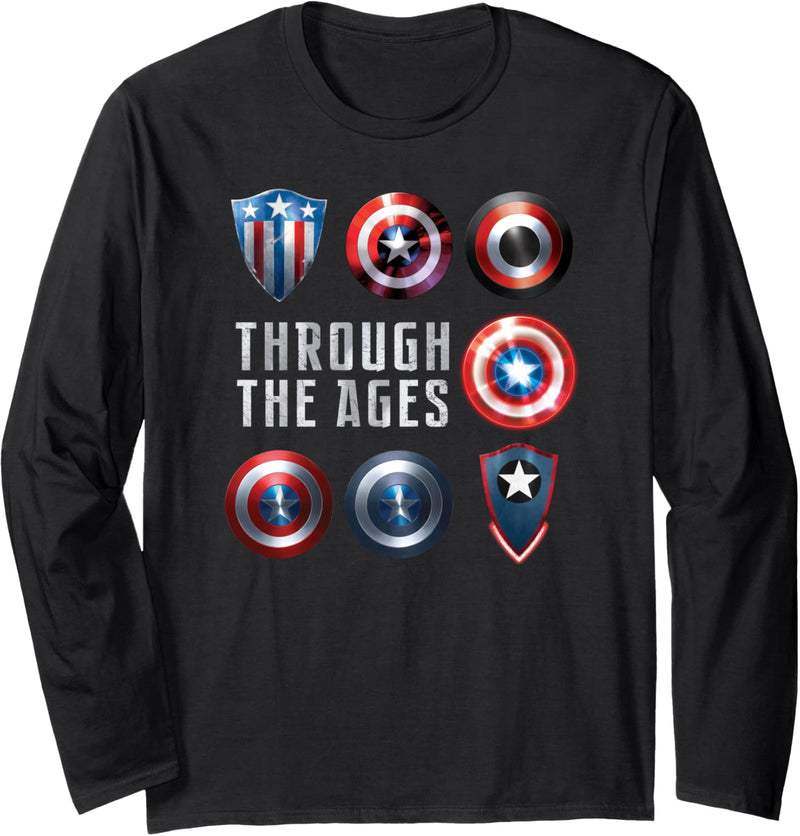 Marvel Captain America Shield Styles Langarmshirt