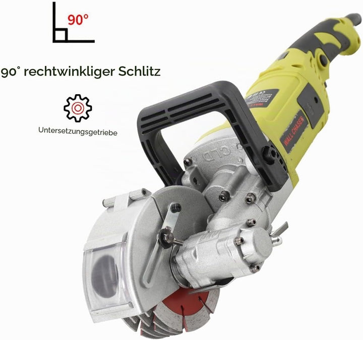 L-home 4000W 220V Elektrische Schlitzfräse, 7500U/min Wandfräse Mauernutfräse Mauerfräse mit 5 Sägeb