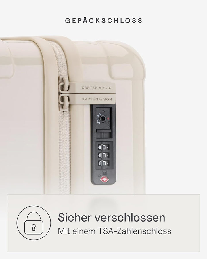 Kapten & Son Koffer Heathrow Essential Cabin Sandstone 34 L | Handgepäck Koffer 55 x 35 x 22 cm Beig