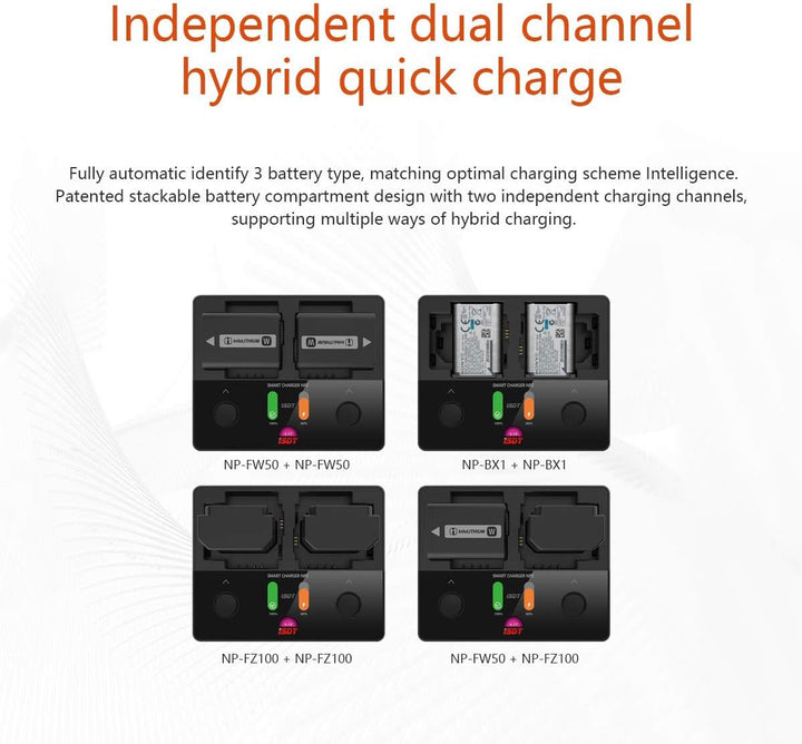 ISDT NP-FZ100 NP-FW50 NP-BX1 Kamera Akku Dual Ladegerät für Sony DSC-RX100,DSC-RX100 II, DSC-RX100M