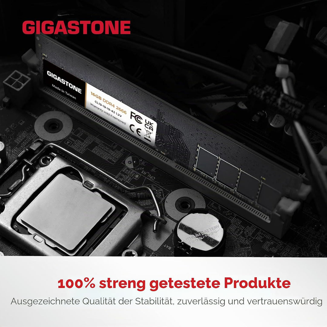 [DDR4 RAM] Gigastone Desktop RAM 32GB (2x16GB) DDR4 Ram 32GB DDR4-2666MHz PC4-21300 CL19 1.2V UDIMM