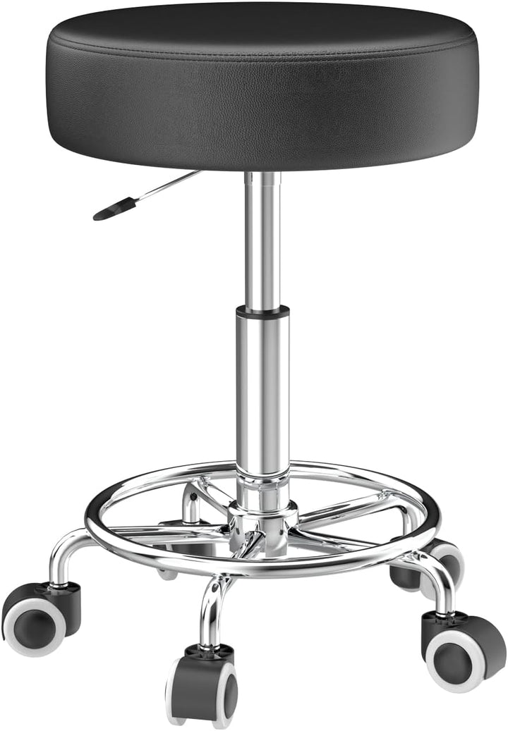 Hocker höhenverstellbar 49cm-63cm,Rollhocker mit fussstützezur Entspannung des Körpers,kompakt,beque