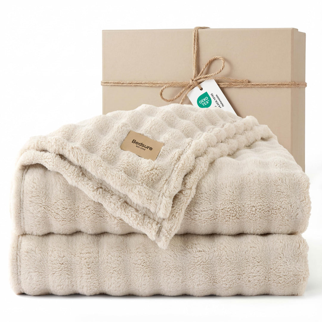 BEDSURE Kuscheldecke Flauschig Bubble Decke - Geschenke für Frauen Sofadecke, Wolldecke & Fleecedeck