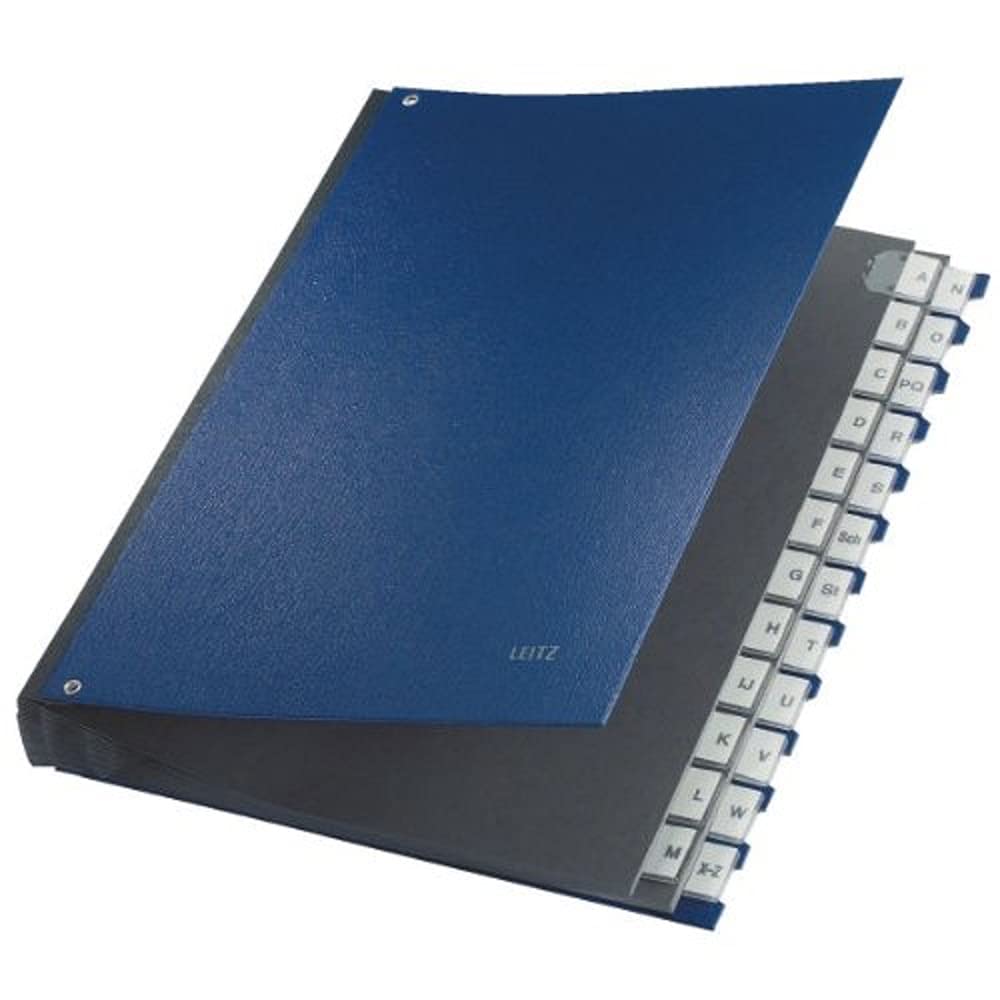 Leitz 59240035 Pultordner (A-Z, 24 Fächer, PP) blau A-Z PP Blau Single, A-Z PP Blau Single
