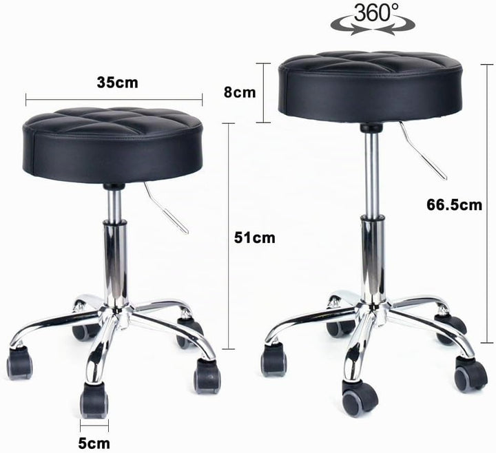 Leader Accessories Drehhocker höhenverstellbar Rollhocker Funktionaler Arbeitshocker Studiohocker im