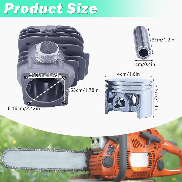 Adefol Kolben und Zylinder für Stihl 026 MS 260 Serie Serie, Nikasil 44,7 mm Kolbensatz + Dichtung +