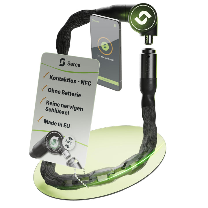SEREA BOLD, smart lock, Fahrradschloss, Schlüssellos &amp; Batterielos, hohe Sicherheit, Zuverlässig (bl