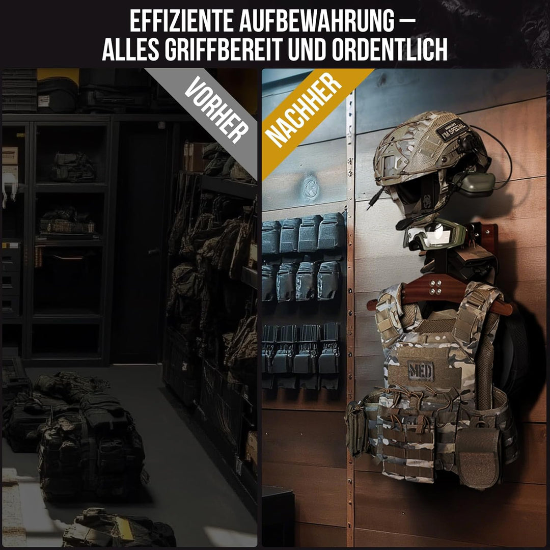 OneTigris Helmhalterung Wand Ver. 2.0 – Stabile Motorrad-Garderobe & Westenhalter, Helm Halterung 80