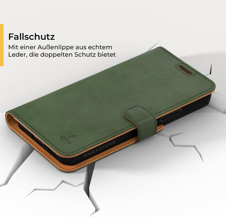 Snakehive Galaxy S22 Plus 5G Hülle Leder | Stylische Handyhülle mit Kartenhalter & Standfuss | Handy