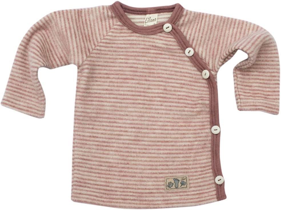 Lilano, Baby Wickel Pullover, 100% Wollfrottee Flausch (kbT) 56 Mauve/Natur, 56 Mauve/Natur