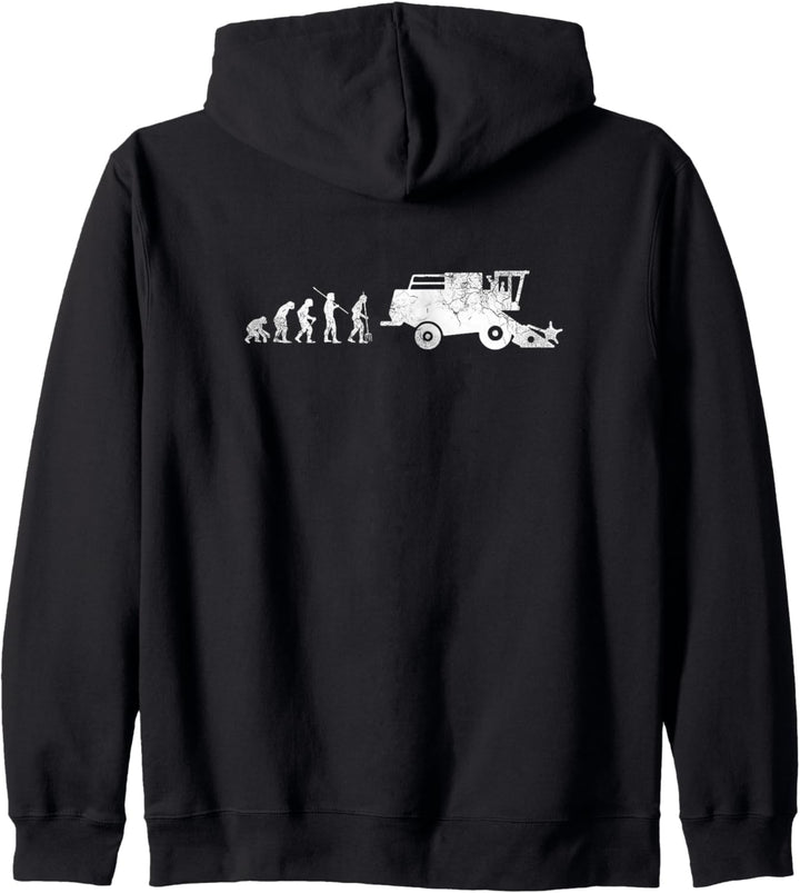 Evolution Landwirtschaft Bauer Mähdrescher Geschenk Kapuzenjacke