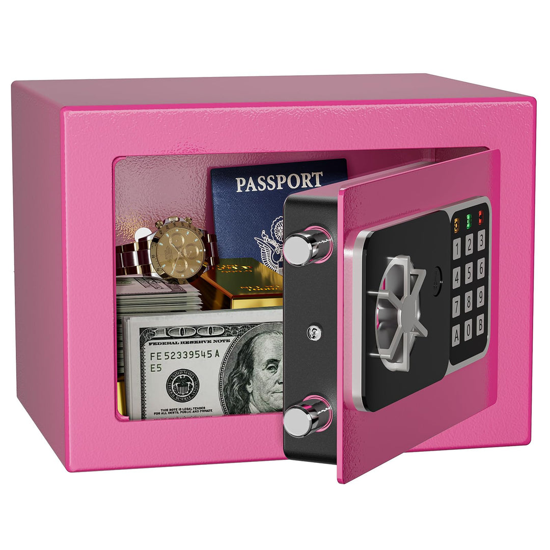 Digitaler Safe 6,8 l, kleiner Tresor für Zuhause, elektronische Sicherheitskassette, Wandtresor fürs