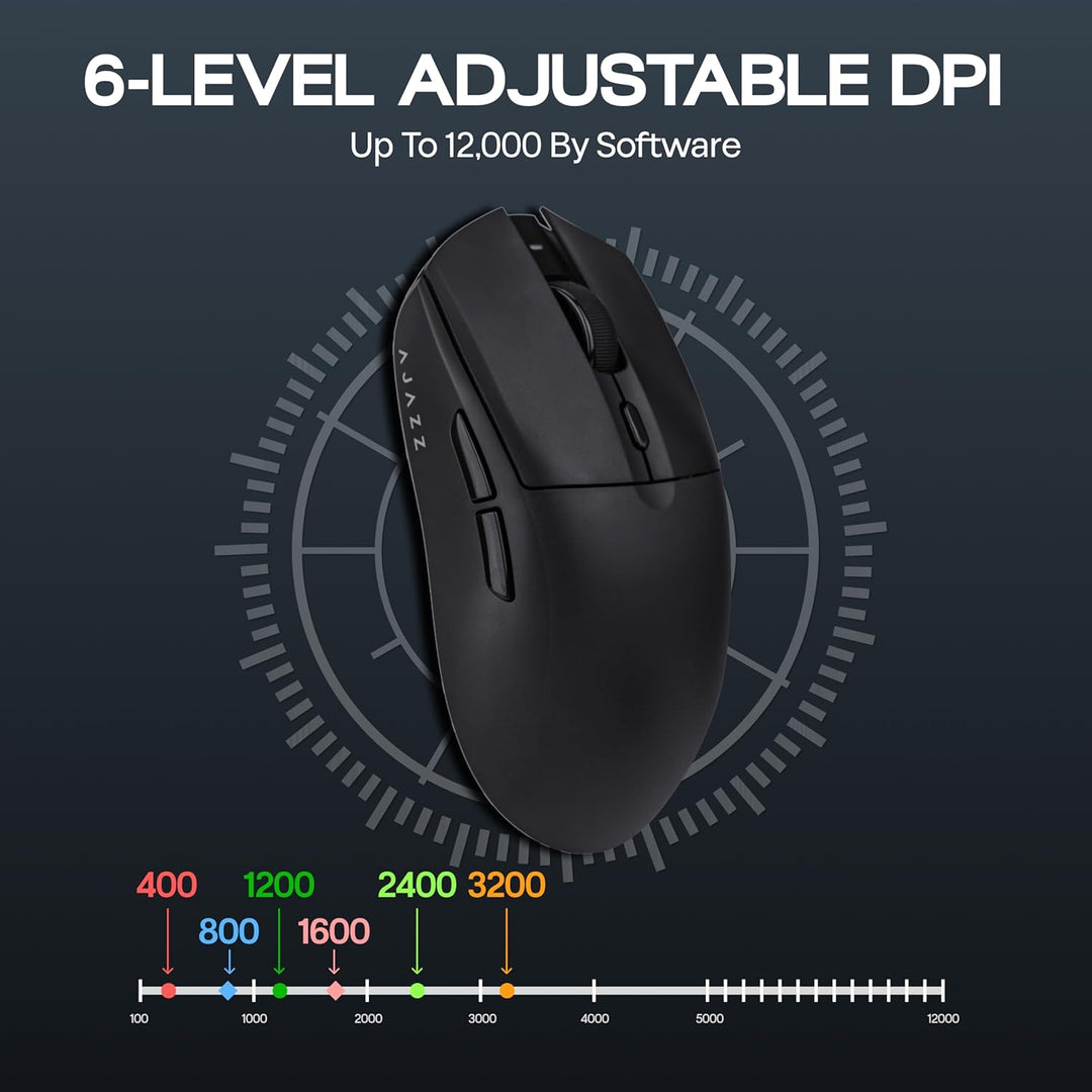 MechLands AJ139 V2 MC Gaming-Maus mit Ladestation, einstellbare 12000 DPI, PAW3311-Sensor, 3 Modi, k