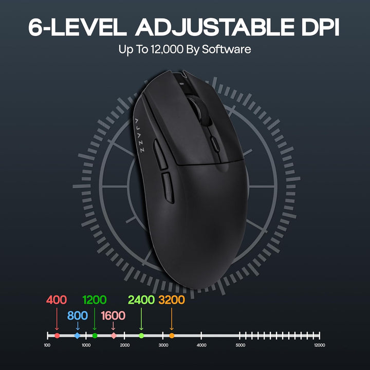 MechLands AJ139 V2 MC Gaming-Maus mit Ladestation, einstellbare 12000 DPI, PAW3311-Sensor, 3 Modi, k
