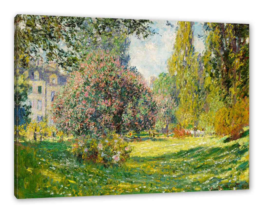 Claude Monet - Landschaft am Park Monceau als Leinwandbild / Grösse: 100x70 cm / Wandbild / Kunstdru