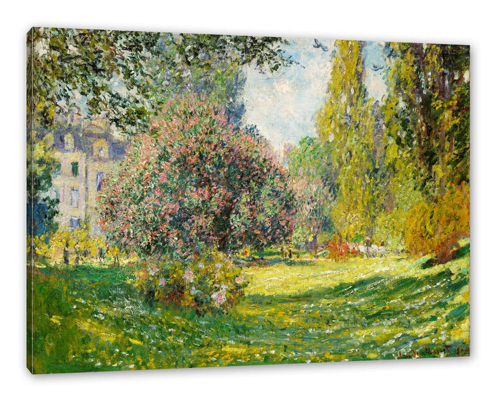Claude Monet - Landschaft am Park Monceau als Leinwandbild / Grösse: 100x70 cm / Wandbild / Kunstdru