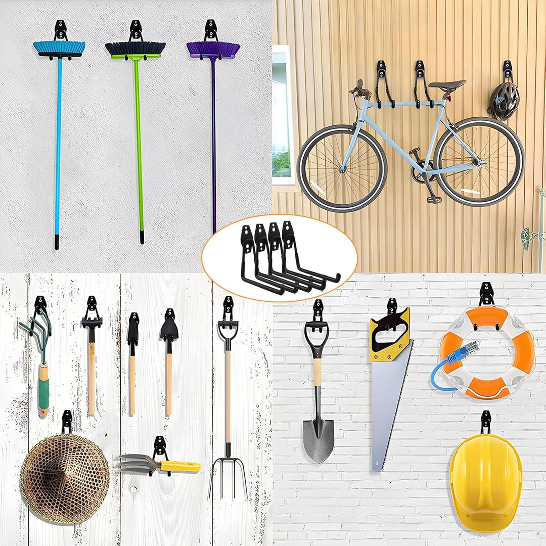 CHRI 4 Stück Wandhaken Garage Schwerlast Garagenhaken Wandhaken Klein(68mm)/Mittel(130mm)/Gross(188m