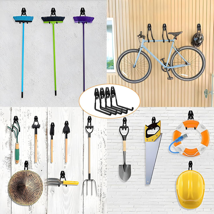 CHRI 4 Stück Wandhaken Garage Schwerlast Garagenhaken Wandhaken Klein(68mm)/Mittel(130mm)/Gross(188m
