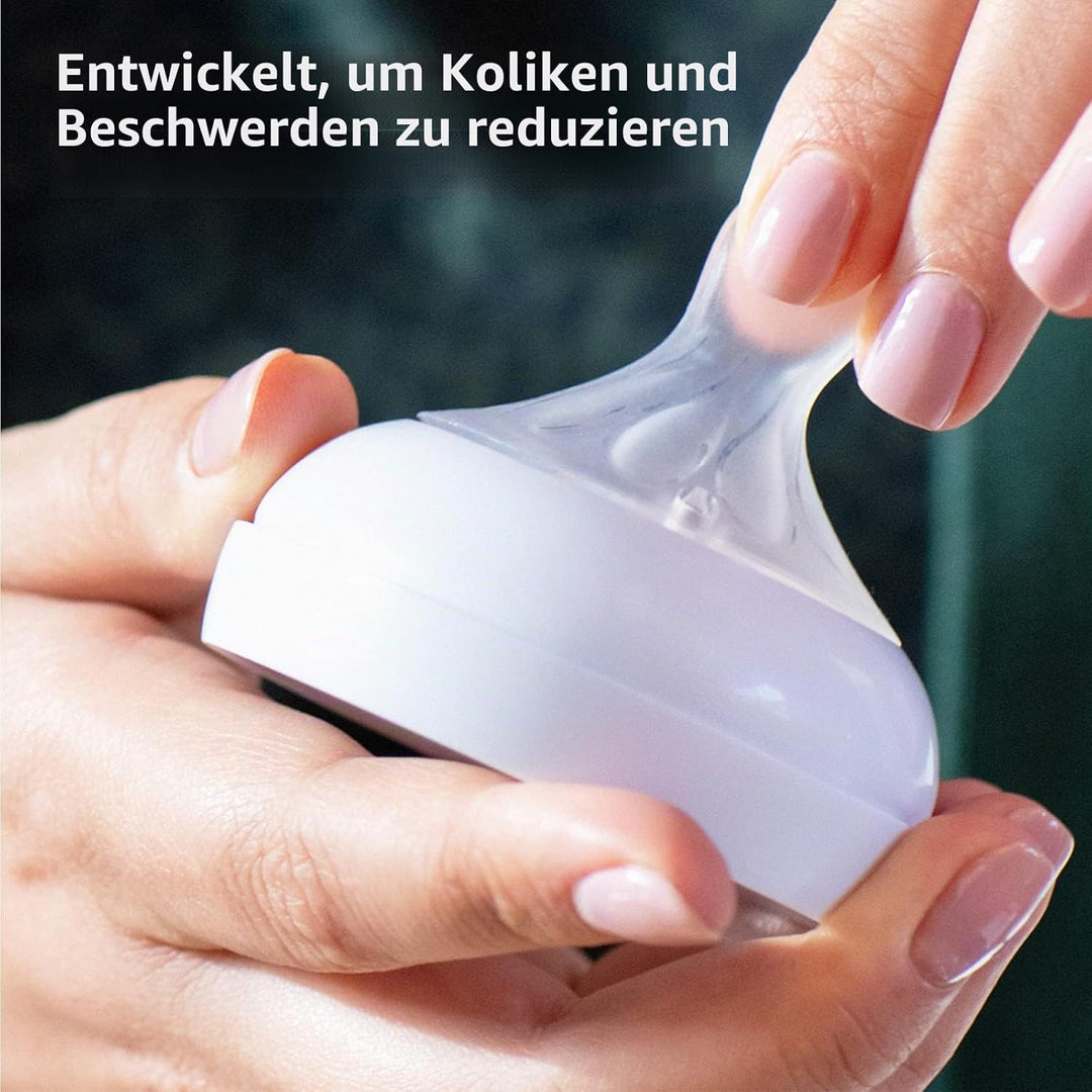 Philips Avent Glasflasche Natural mit Responsivem Schnuller 240ml, 2 Stück (Modell SCY933/01), 2 stü