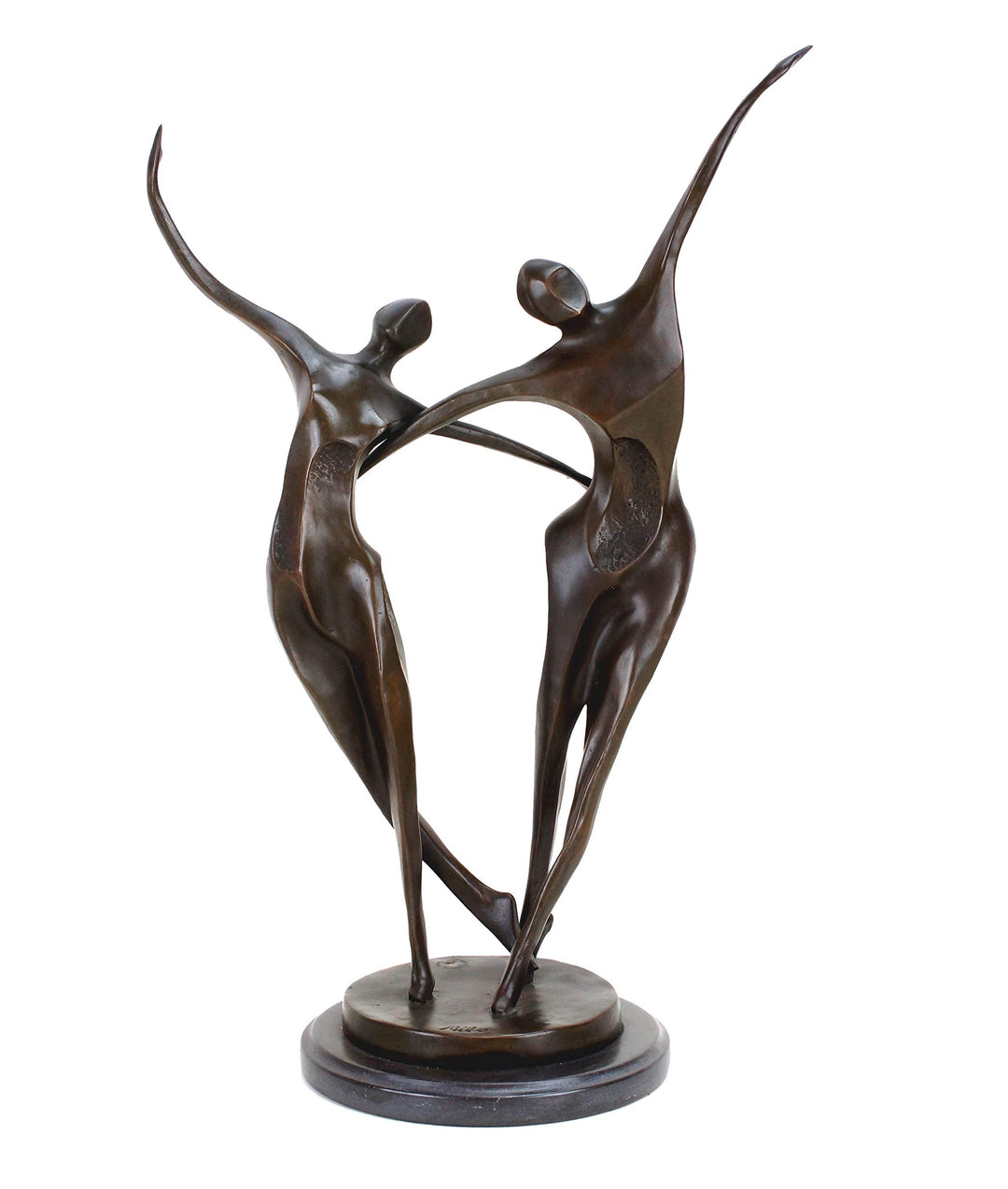 Moderne Kunst Bronzefigur - Tanzpaar (Abstract Dancer) aus Bronze - signiert von Milo - Tänzer Skulp