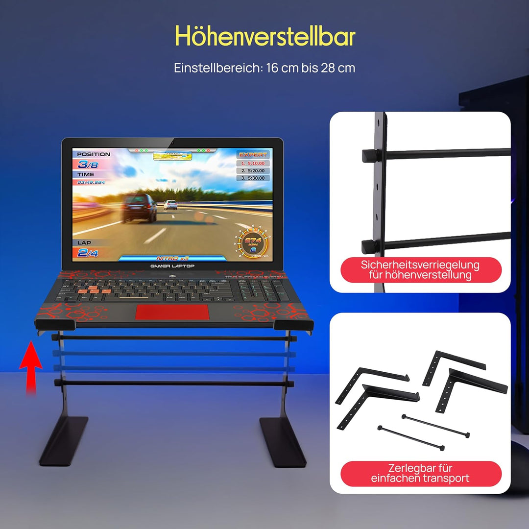Pyle Laptop Ständer – The Notebook Laptop Stand – Laptopständer Höhenverstellbar, Ergonomischer Lapt