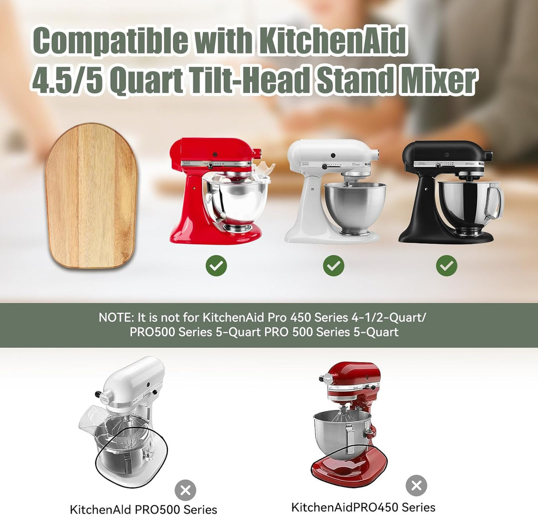 Holz Mixer Schieberegler Kompatibel mit Kitchen Aid 4.5-5 Quart Tilt-Head Stand Mixer, Küchenarbeits