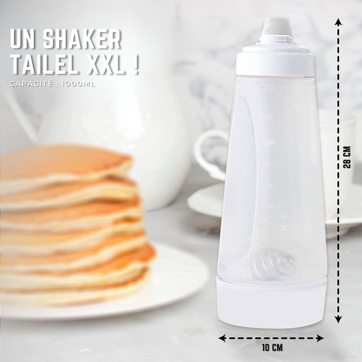 AKENZ - Silikonform mit 7 Ringen für Pfannkuchen, Blinis und Eier, inklusive Pfannkuchenmischer