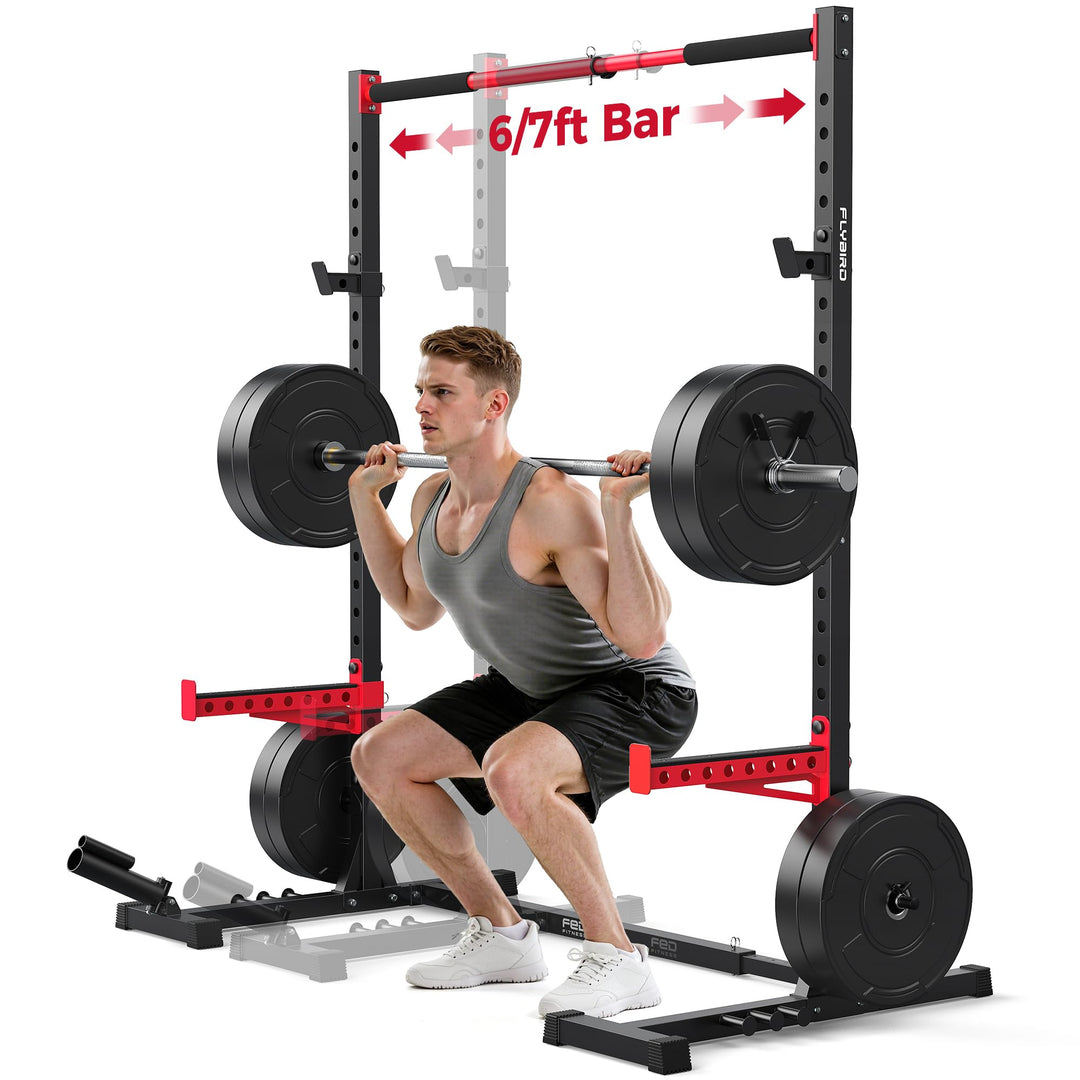 FLYBIRD Power Tower with Pull-Up Bar, Adjustable Multi-Functional Power Rack BLACK001, BLACK001