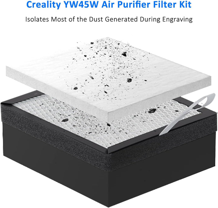 Creality Filterersatz für Falcon YW45 Rauchreiniger, 2-in-1 Aktivkohle-/Vorfilter für Luftreiniger,