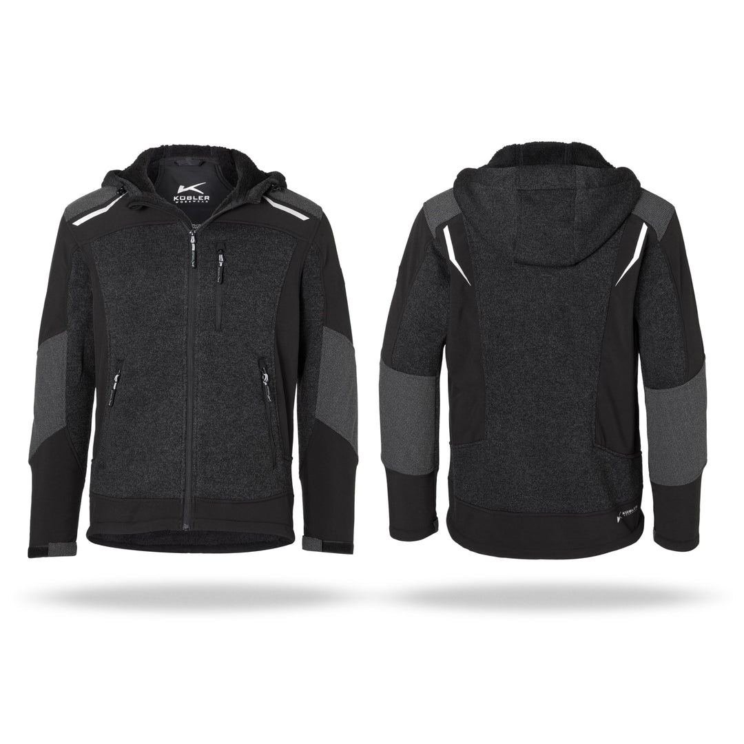 KÜBLER Workwear KÜBLER Weather Strickjacke grau, Grösse XL, Unisex-Strickjacke aus Mischgewebe, Funk
